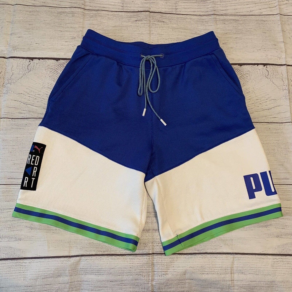 Puma Tailored For Sport Basketball Shorts Mens Size Small Blue White Green
